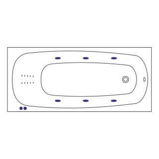 Гидромассажная ванна WHITECROSS Layla Slim 0122.170075.100.LINENANO.GL 170x75 см Line Nano золото